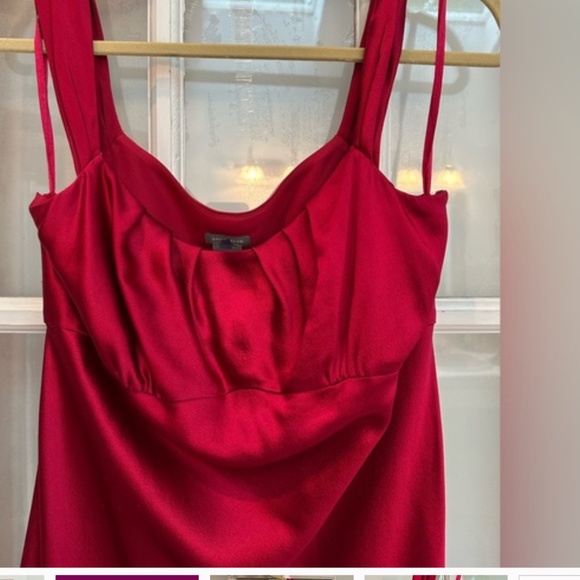 Ann Taylor 100% Silk Vibrant Cranberry Red Cocktail Dress Women’s Size 6 Small S - Picture 2 of 5